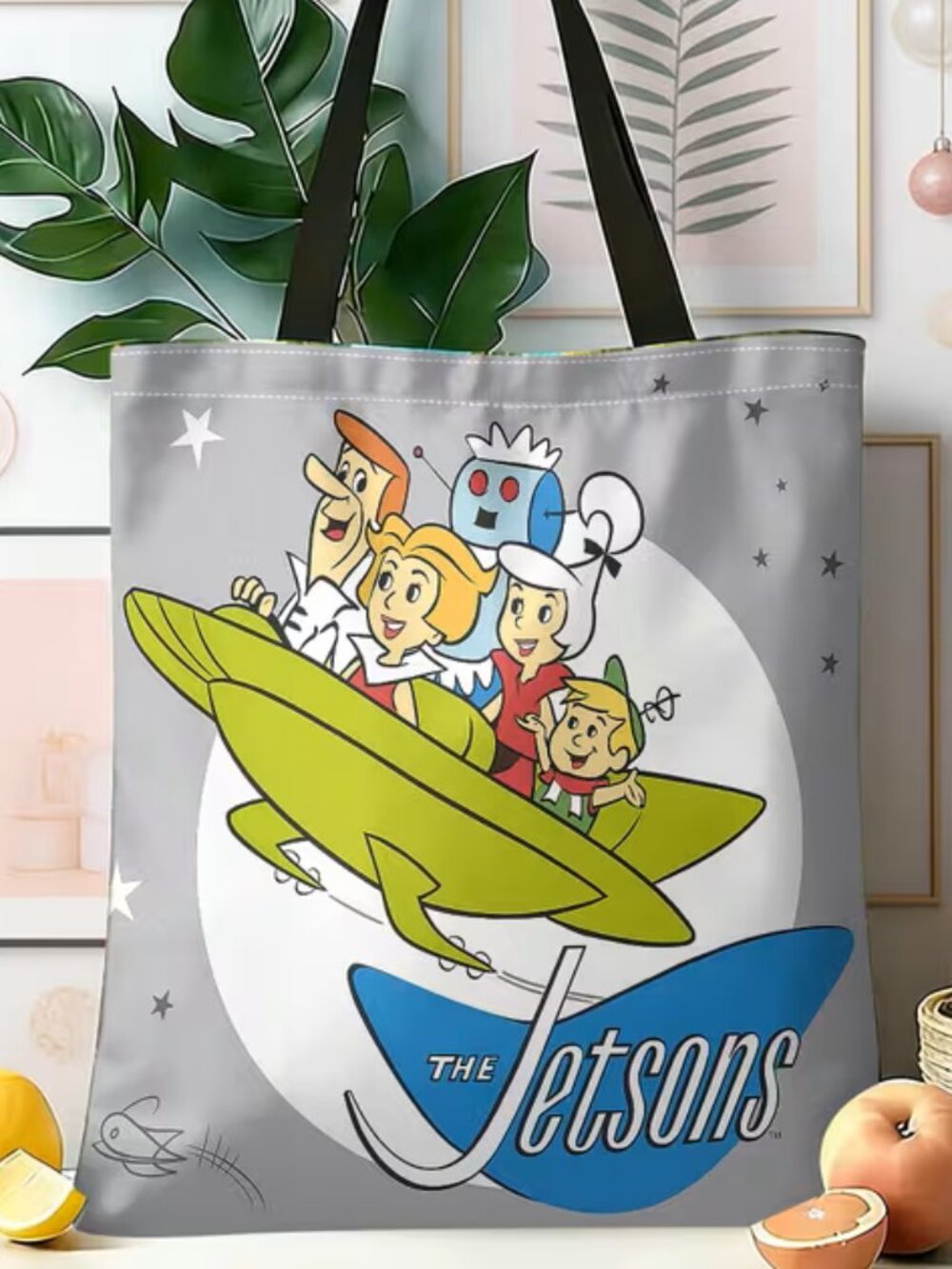 Soft Polyester 2D Printed Retro Shoulder/ Tote Bag 13 x 15~ Jetsons